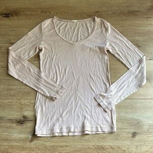 J. Crew Nude Pink Long Sleeve V Neck